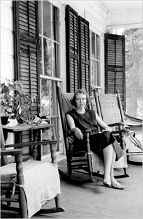 Flannery O'Connor at her home in Milledgeville, Ga., 1962.