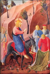 Jesus' triumphant entry. 