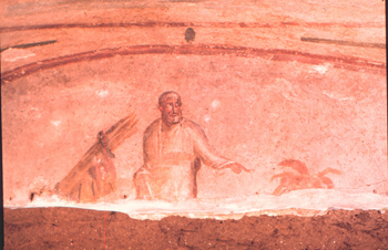 Fresco, catacomb of Priscilla, 4th century.