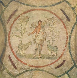 Fresco of the Good Shepherd, Catacomb of Priscilla.