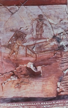 Healing of the paralytic, Dura Europos (Syria), third century.