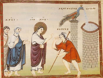 Healing of the man born blind, Germany, c. 980-993.