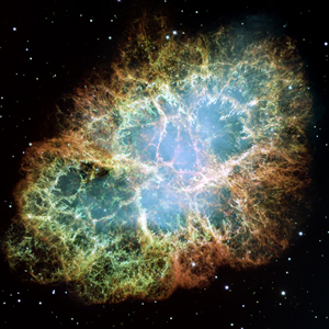 Hubble Space Telescope image of the Crab Nebula.