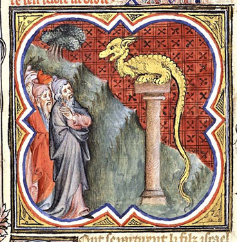 Jean Bandol and others: Brazen Serpent from Grande Bible Historiale Completee, French, Paris.