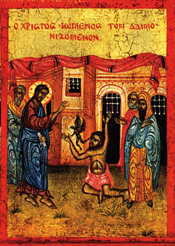 Jesus Casting Out Demon in Capernaum.