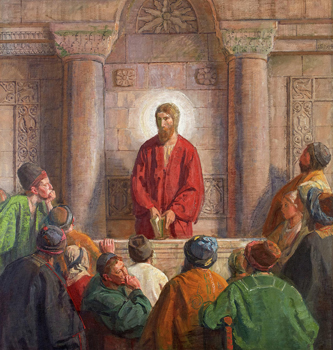 Jesus in the synagogue Joakim Skovgaard sm