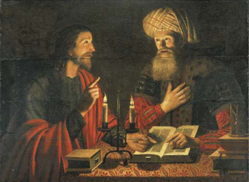 Jesus and Nicodemus by Crijn Hendricksz, 1616–1645.