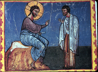 Jesus and the Rich Young Ruler.  11th Century.