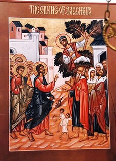 Icon of Jesus and Zacchaeus.
