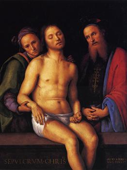 The Entombment with Nicodemus and Joseph of Arimathea by Pietro Perugino, c. 1495.