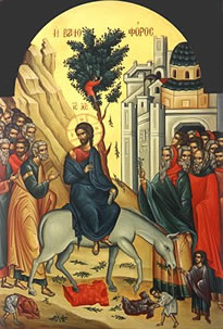 Jesus' triumphant entry.