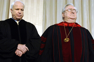 Senator John McCain and Jerry Falwell.