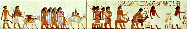 Mural painting from the tomb of Khnumhotep II, 1910–1874 BCE.