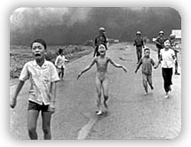 Vietnamese children fleeing napalm attack