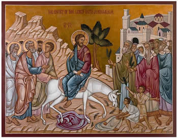 King Jesus enters Jerusalem.