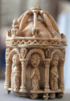 Medieval ivory carving.