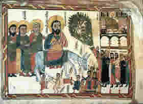 Jesus's Triumphal Entry, Medieval Syriac manuscript.