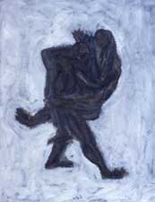 Jacob Wrestles the Angel, oil, by Mel Pekarsky, http://faculty.art.sunysb.edu/~mpekarsky/bio.html.