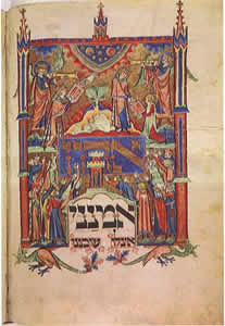 Moses receives the 10 commandments, Jewish prayer book, Germany, c. 1290.
