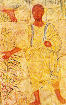 Moses and the Burning Bush, wall painting, Dura Europoa synagogue, c. 245 AD.