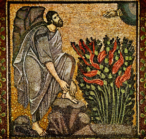 Moses and the Burning Bush, Byzantine mosaic, c. 9th century.
