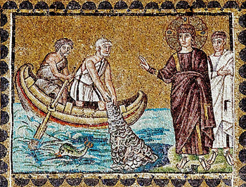 The Miraculous Catch of Fish, Sant'Apollinare Nuovo, Ravenna, 6th Century.