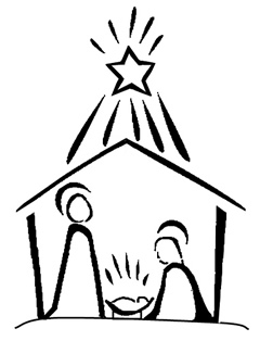 Nativity line drawing.