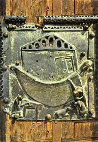 12th century bronze door, Italy.