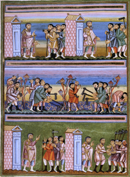 arable of the workers in the vineyard, 11th-century codex.