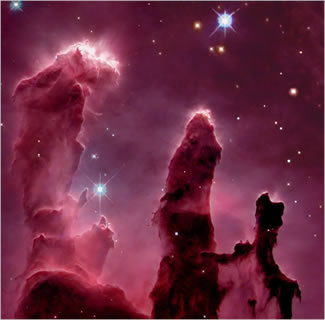 The Pillars of Creation in the Eagle Nebula.