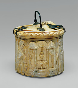 Pyxis Depicting Women at the Tomb of Christ, 500s, Byzantine.