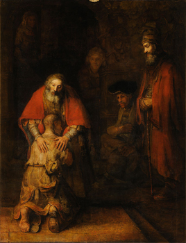 "Return Of The Prodigal Son," painting by Rembrandt.
