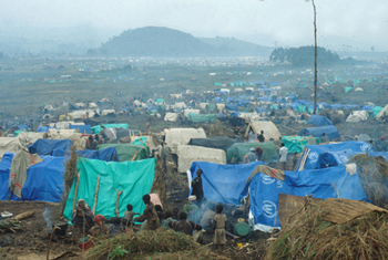 Rwandan refugee camp in eastern Congo, 1994.