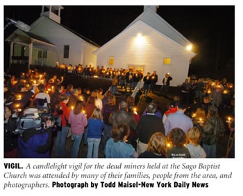 Vigil at Sago Baptist Church, WV.