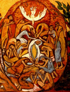 Pentecost mural by Sahi Jyoti.