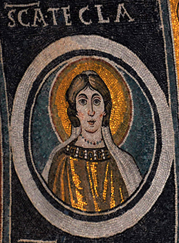 The Apse Mosaics in the Euphrasian Basilica, Saint Thecla, 6th c.