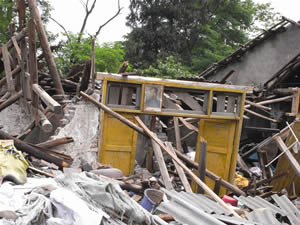 Earthquake in Sichuan, China.