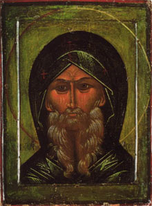 Saint Anthony the Great, 16th century Russian icon.