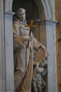St. Francis of Assisi Founder Statue by Carlo Monaldi, 1727.