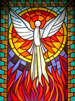 Stained glass, Holy Spirit.