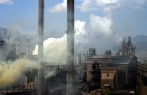 Polluting steel factory.