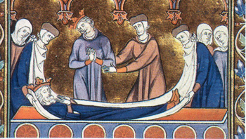 The funeral of King David, medieval mss.
