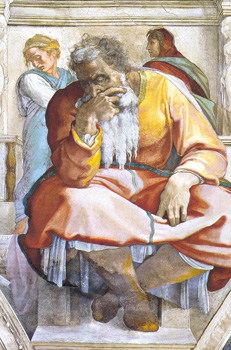 The Prophet Jeremiah by Michaelangelo, 1510, Sistine Chapel Vatican.