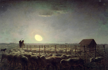The Sheepfold Moonlight by Jean Francois Millet