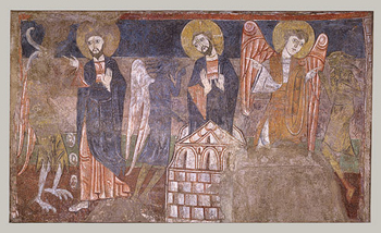 The Temptation of Christ, ca. 1125. Hermitage of San Baudelio de Berlanga, province of Soria, Spain .