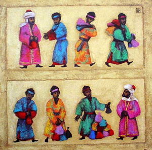 "The Three Servants" by Kazakhstan Artist Nelly Bube.