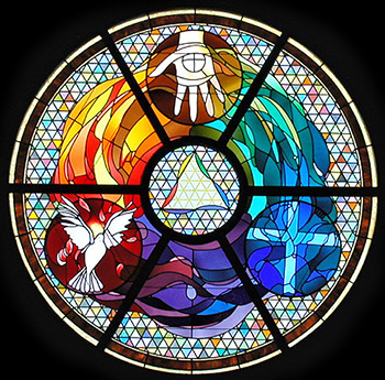 Trinity Stained Glass (St. Gabriel of the Sorrowful Mother in Avondale, PA).