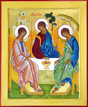 Old Testament Trinity by Russian Orthodox iconographer Andrei Rublev.