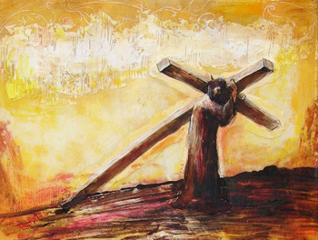 Verska Slika Jezus Nosi Kriz.