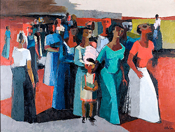 Walking (1958), painting by Charles Henry Alston.